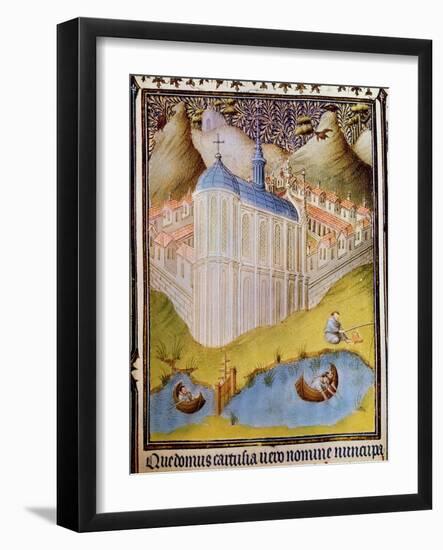 Carthusian Monks Netting and Hooking Fish in Fishponds at Chartreuse, France, 15th Century-Hermann Limbourg-Framed Giclee Print