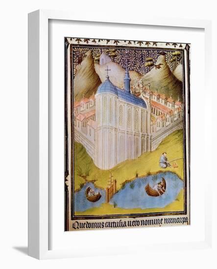 Carthusian Monks Netting and Hooking Fish in Fishponds at Chartreuse, France, 15th Century-Hermann Limbourg-Framed Giclee Print