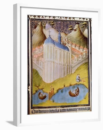 Carthusian Monks Netting and Hooking Fish in Fishponds at Chartreuse, France, 15th Century-Hermann Limbourg-Framed Giclee Print