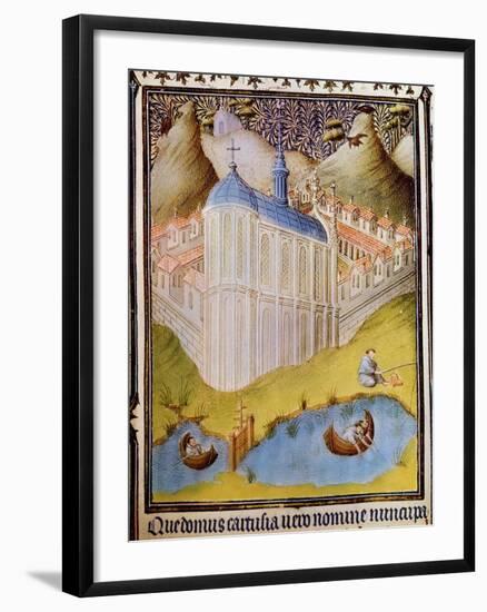 Carthusian Monks Netting and Hooking Fish in Fishponds at Chartreuse, France, 15th Century-Hermann Limbourg-Framed Giclee Print