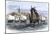 Cartier's Ships Leaving St. Malo, France, to Sail for North America, c.1530-null-Mounted Giclee Print