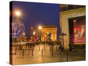 Cartier Store, Champs Elysees, and Arc De Triomphe, Paris, France, Europe-Marco Cristofori-Stretched Canvas