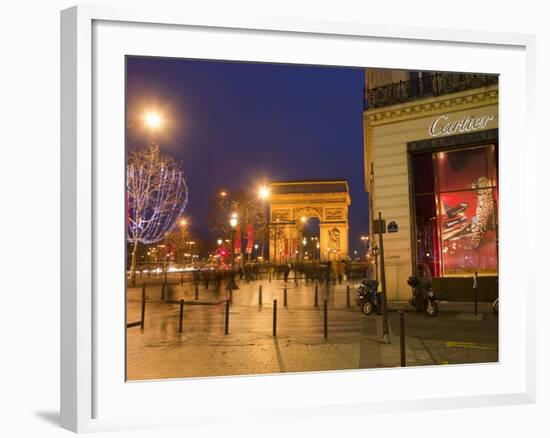 Cartier Store, Champs Elysees, and Arc De Triomphe, Paris, France, Europe-Marco Cristofori-Framed Photographic Print