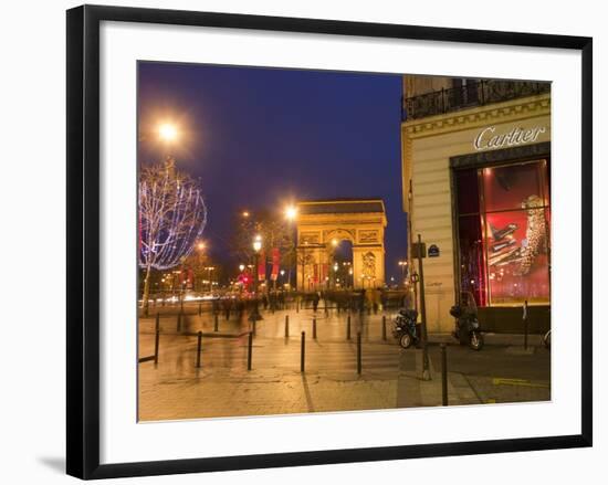 Cartier Store, Champs Elysees, and Arc De Triomphe, Paris, France, Europe-Marco Cristofori-Framed Photographic Print