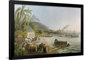 Carting and Putting Sugar Hogsheads on Board', Plate X from 'Ten Views in the Island of Antigua'-William Clark-Framed Giclee Print