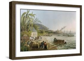 Carting and Putting Sugar Hogsheads on Board', Plate X from 'Ten Views in the Island of Antigua'-William Clark-Framed Giclee Print