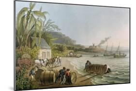 Carting and Putting Sugar Hogsheads on Board', Plate X from 'Ten Views in the Island of Antigua'-William Clark-Mounted Giclee Print