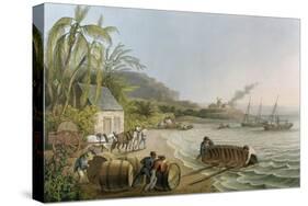 Carting and Putting Sugar Hogsheads on Board', Plate X from 'Ten Views in the Island of Antigua'-William Clark-Stretched Canvas