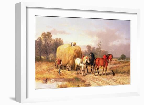 Carting Hay, 19th Century-Alexis De Leeuw-Framed Giclee Print