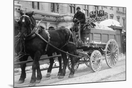 Carting Snow From New York Streets By Horse & Wagon-null-Mounted Art Print