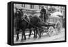 Carting Snow From New York Streets By Horse & Wagon-null-Framed Stretched Canvas