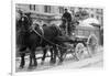 Carting Snow From New York Streets By Horse & Wagon-null-Framed Art Print