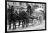 Carting Snow From New York Streets By Horse & Wagon-null-Framed Art Print