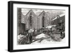 Carting the Ice at Mr Charles' Ice Stores-null-Framed Giclee Print