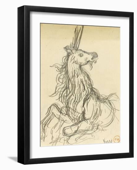 Carton 42. Etude de licorne pour les Chimères (?)-Gustave Moreau-Framed Giclee Print