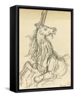 Carton 42. Etude de licorne pour les Chimères (?)-Gustave Moreau-Framed Stretched Canvas