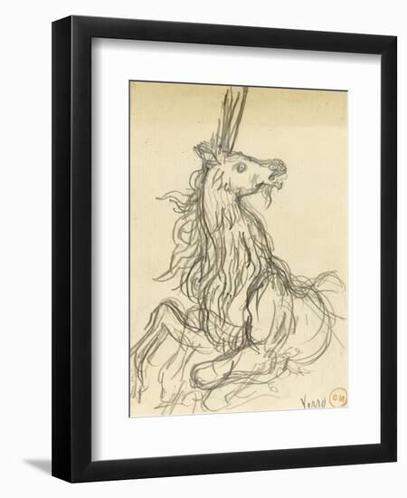 Carton 42. Etude de licorne pour les Chimères (?)-Gustave Moreau-Framed Giclee Print