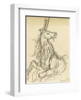 Carton 42. Etude de licorne pour les Chimères (?)-Gustave Moreau-Framed Giclee Print