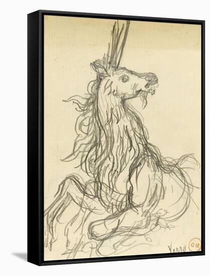 Carton 42. Etude de licorne pour les Chimères (?)-Gustave Moreau-Framed Stretched Canvas