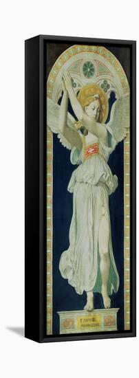 Carton: Saint Raphael, Archangel, 1842-Jean-Auguste-Dominique Ingres-Framed Stretched Canvas