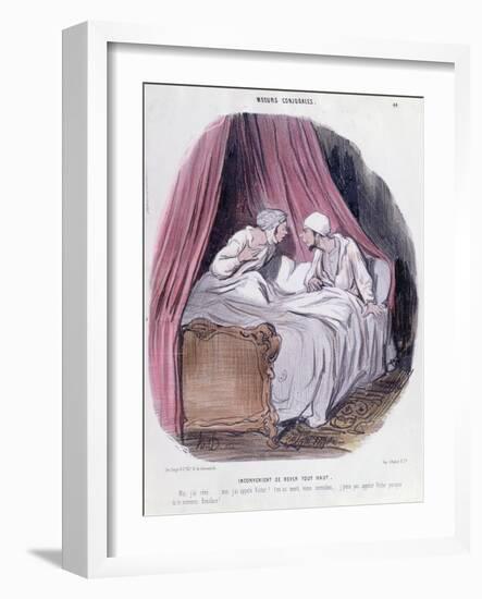 Cartoon About Marriage, Mid Nineteenth Century-Honore Daumier-Framed Premium Giclee Print