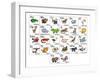 Cartoon Animal Alphabet Chart-Krisdog-Framed Art Print