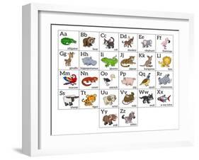 Cartoon Animal Alphabet Chart-Krisdog-Framed Art Print