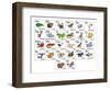 Cartoon Animal Alphabet Chart-Krisdog-Framed Art Print