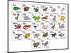 Cartoon Animal Alphabet Chart-Krisdog-Mounted Art Print