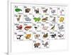 Cartoon Animal Alphabet Chart-Krisdog-Framed Art Print