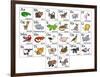 Cartoon Animal Alphabet Chart-Krisdog-Framed Art Print