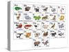 Cartoon Animal Alphabet Chart-Krisdog-Stretched Canvas