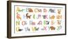 Cartoon Animals Alphabet for Kids. Learn Letters with Funny Animal, Zoo ABC and English Alphabet Fo-Tetiana Lazunova-Framed Photographic Print