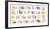 Cartoon Animals Alphabet for Kids. Learn Letters with Funny Animal, Zoo ABC and English Alphabet Fo-Tetiana Lazunova-Framed Photographic Print