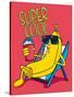 Cartoon Banana Vector Character, Milkshake-braingraph-Stretched Canvas