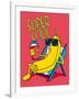 Cartoon Banana Vector Character, Milkshake-braingraph-Framed Art Print