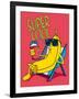 Cartoon Banana Vector Character, Milkshake-braingraph-Framed Art Print