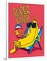 Cartoon Banana Vector Character, Milkshake-braingraph-Framed Art Print