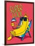 Cartoon Banana Vector Character, Milkshake-braingraph-Framed Art Print