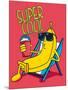 Cartoon Banana Vector Character, Milkshake-braingraph-Mounted Art Print