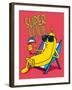 Cartoon Banana Vector Character, Milkshake-braingraph-Framed Art Print