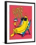 Cartoon Banana Vector Character, Milkshake-braingraph-Framed Art Print