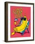 Cartoon Banana Vector Character, Milkshake-braingraph-Framed Art Print