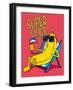 Cartoon Banana Vector Character, Milkshake-braingraph-Framed Art Print