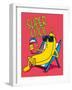 Cartoon Banana Vector Character, Milkshake-braingraph-Framed Art Print