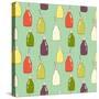 Cartoon Bottles Pattern.-TashaNatasha-Stretched Canvas