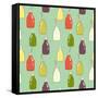 Cartoon Bottles Pattern.-TashaNatasha-Framed Stretched Canvas