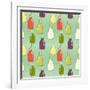 Cartoon Bottles Pattern.-TashaNatasha-Framed Art Print