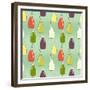 Cartoon Bottles Pattern.-TashaNatasha-Framed Premium Giclee Print