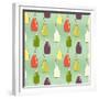 Cartoon Bottles Pattern.-TashaNatasha-Framed Premium Giclee Print